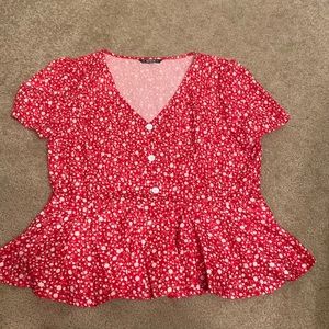 Floral peplum blouse